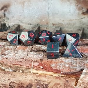 Steel Stone Polyhedral dice set black DPI011