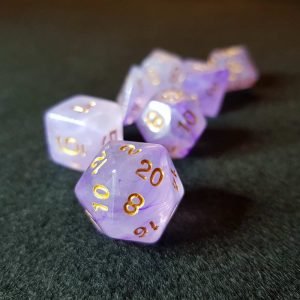 Winter Flowers Frost polyhedral rpg dice set purple 1 DPL020