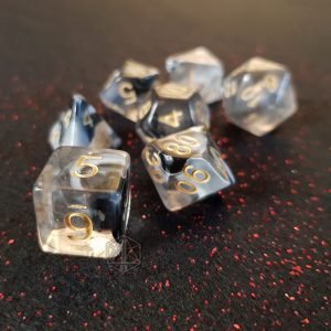 Wright resin polyhedral rpg dice set doubleface black 1 DPL145