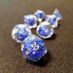 Aboleth Eggs resin polyhedral rpg dice set inclusions beads blue 1 DPL089