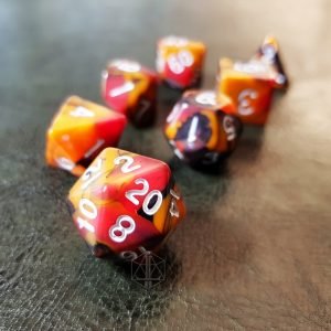 Cold Embers polyhedral dice set multicolor red orange black1 DPL119 1