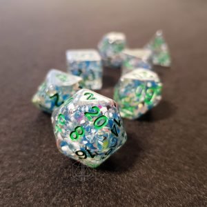 Dark Storm resin polyhedral rpg dice set inclusions multicolor blue 1 DPL097DPL098