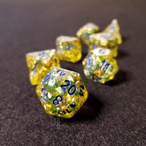 Power Storm resin polyhedral rpg dice set inclusions multicolor yellow 1 DPL097