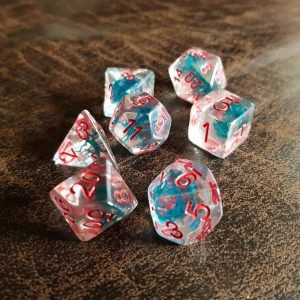 Roots of Blood resin polyhedral rpg dice set inclusions 1 DPL095