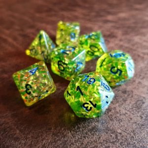 Storm of Leaves resin polyhedral rpg dice set inclusions green 1 DPL099