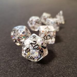 Winter Storm resin polyhedral rpg dice set inclusions white 1 DPL100