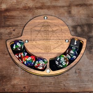 D20 Platform dice coaster wood acrylic orange 2 ACC027 1