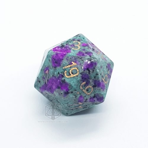 Deadly Enchantment ruby in zoisite jumbo polyhedral stone dice green pink purple PB DSP007