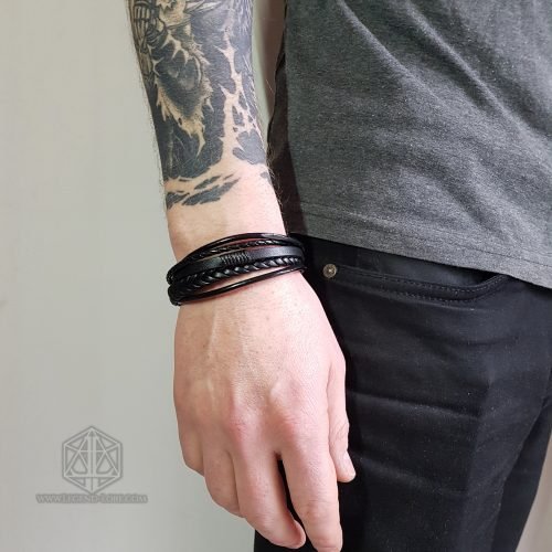 Night Pathfinder Bracelet man PU leather black trendy fashion 3 GIO033