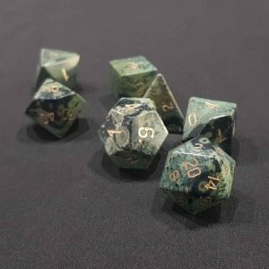 Dark Swamp Stone Polyhedral dice set green 1 DPI024