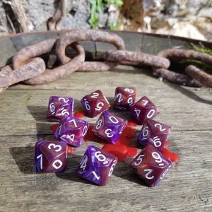 Living Earth D10 set dice plastic vampire brown purple D0P004 3