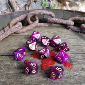 coterie D10 set dice plastic vampire black purple D0P008 3