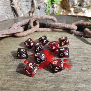 vitae D10 set dice plastic vampire black red D0P007 2