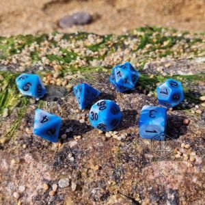 Blue Lagoon Antique Plastic Polyhedric dd dice set DPL001 12 OPTI