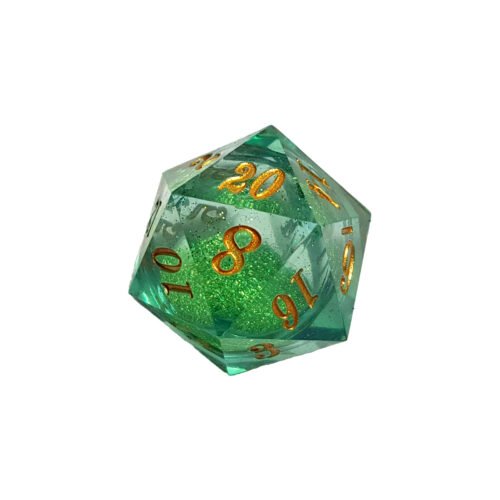 Stellar Green Pond - Sharp resin liquid core dice set - Image 3