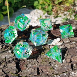 DICE - METAL - EN - SEO 20 Verdant Glade Crystals – Sharp Resin Dice Set