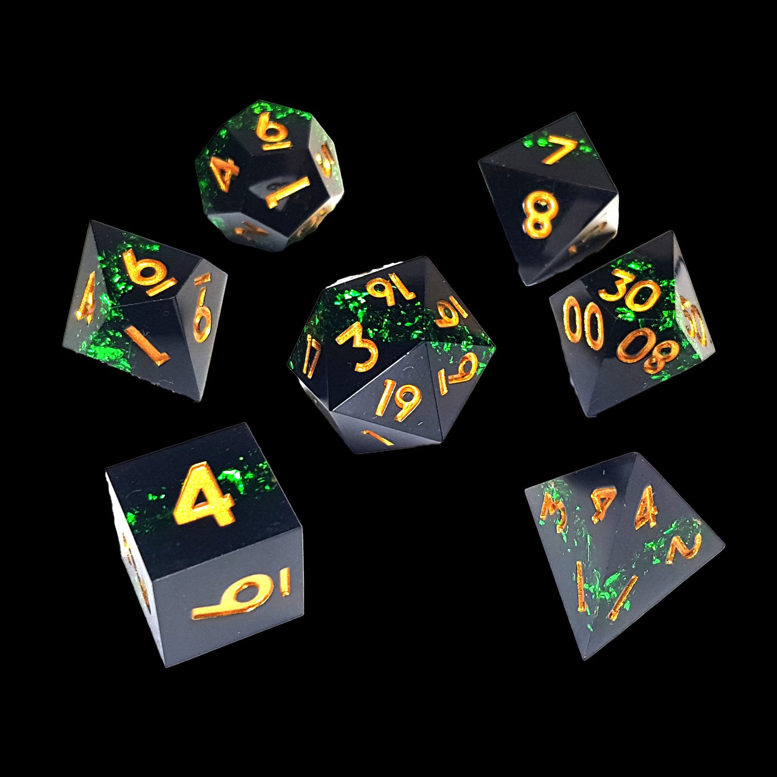 Obsidian Shards: Verdant Prime – Sharp Resin Dice Set 4 Obsidian Shards: Verdant Prime – Sharp Resin Dice Set - Image 4