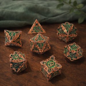 Emerald Dwarven Vault – Set di Dadi in Metallo