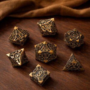 Obsidian Dwarven Vault – Set di Dadi in Metallo