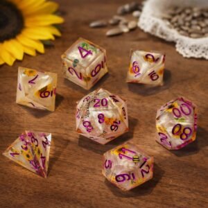 Golden Meadow Haven – Set Dadi in Sharp in Resina