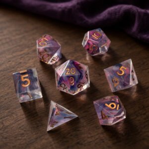 Violet Nebula – Set di Dadi Sharp in Resina