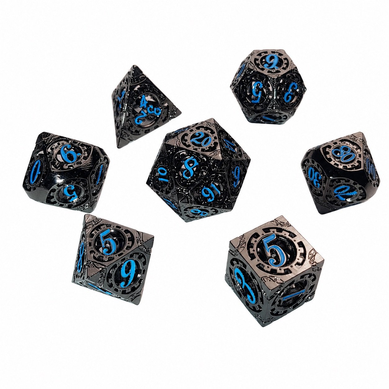 Azure Cogworks – Hollow Metal Dice Set 2 Azure Cogworks – Hollow Metal Dice Set - Image 2