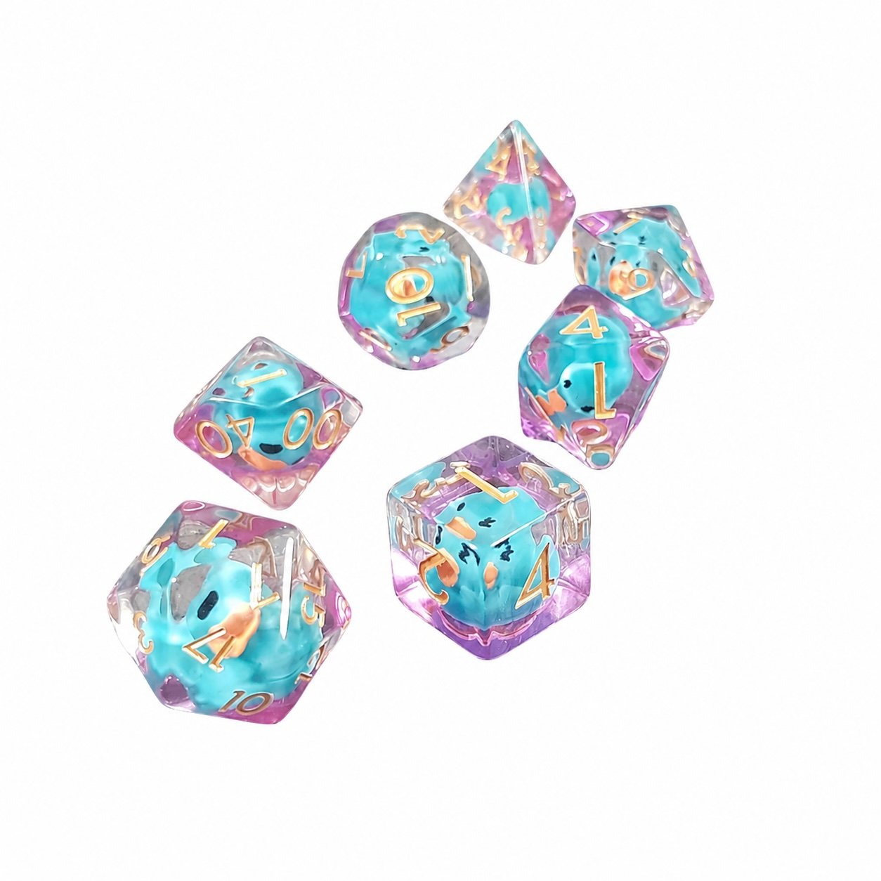 Azure Duckfall – Miniatures Resin Dice Set 2 Azure Duckfall – Miniatures Resin Dice Set - Image 2