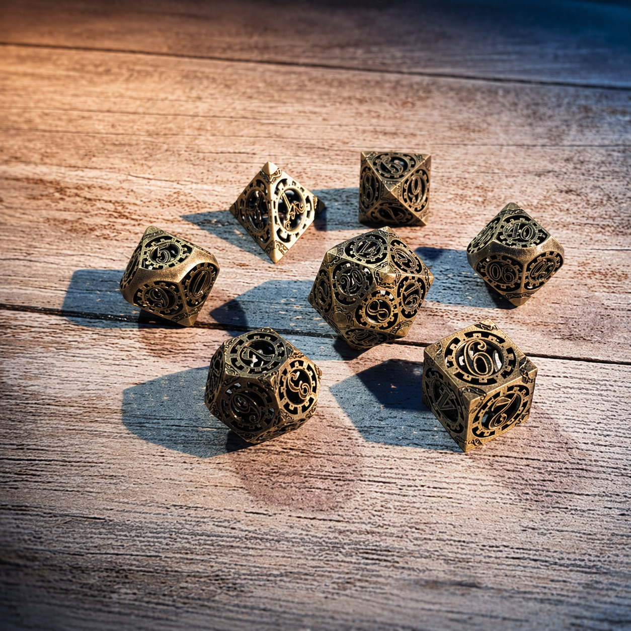 Brass Cogworks – Hollow Metal Dice Set 1 Brass Cogworks – Hollow Metal Dice Set