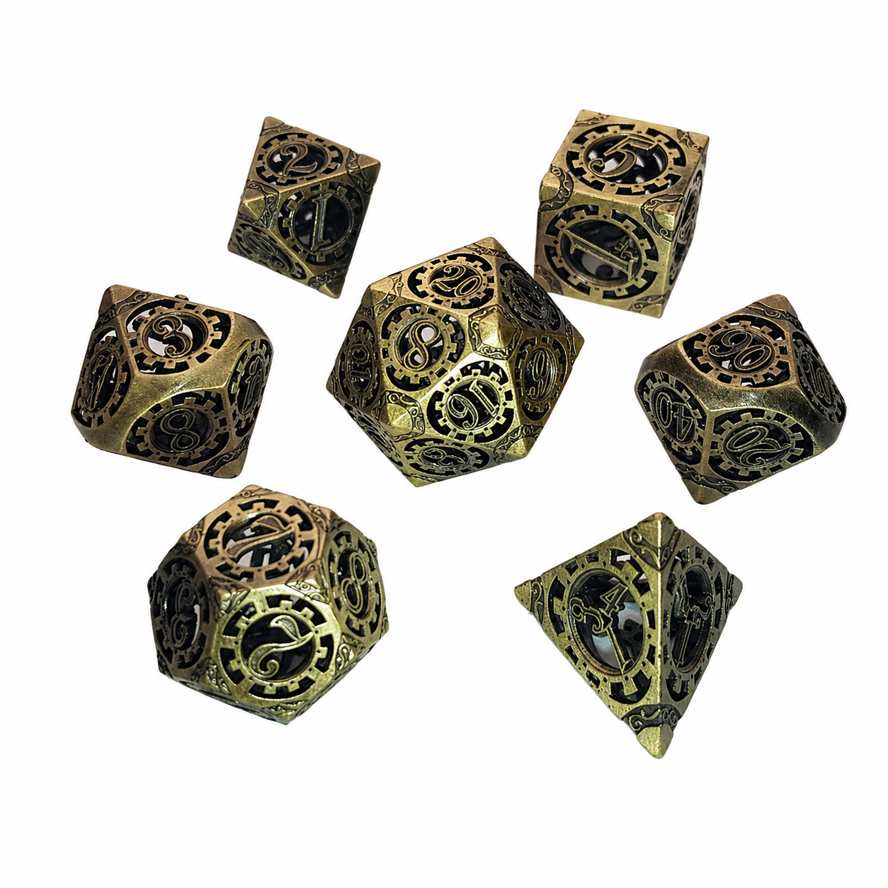 Brass Cogworks – Hollow Metal Dice Set 4 Brass Cogworks – Hollow Metal Dice Set - Image 4