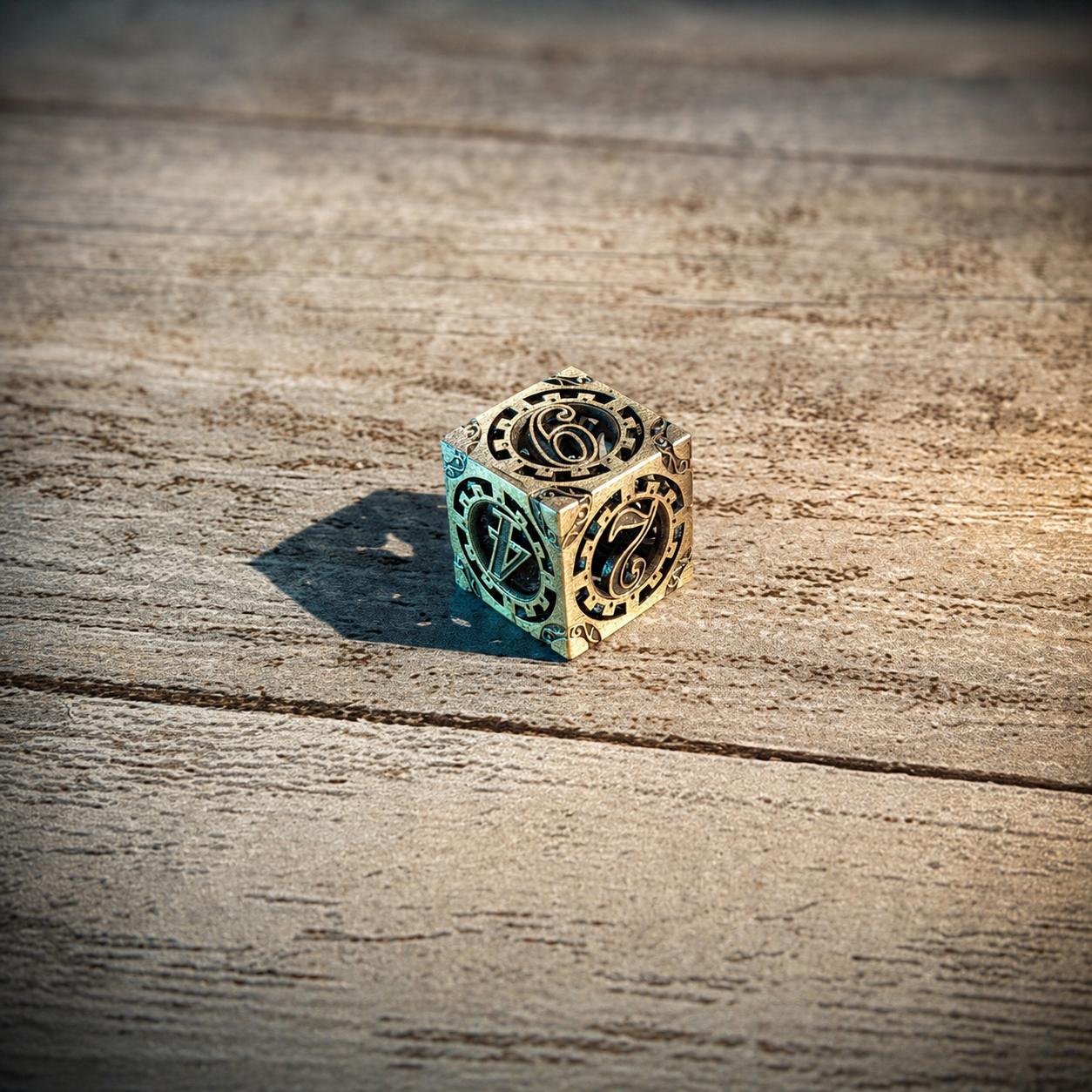 Brass Cogworks – Hollow Metal Dice Set 2 Brass Cogworks – Hollow Metal Dice Set - Image 2