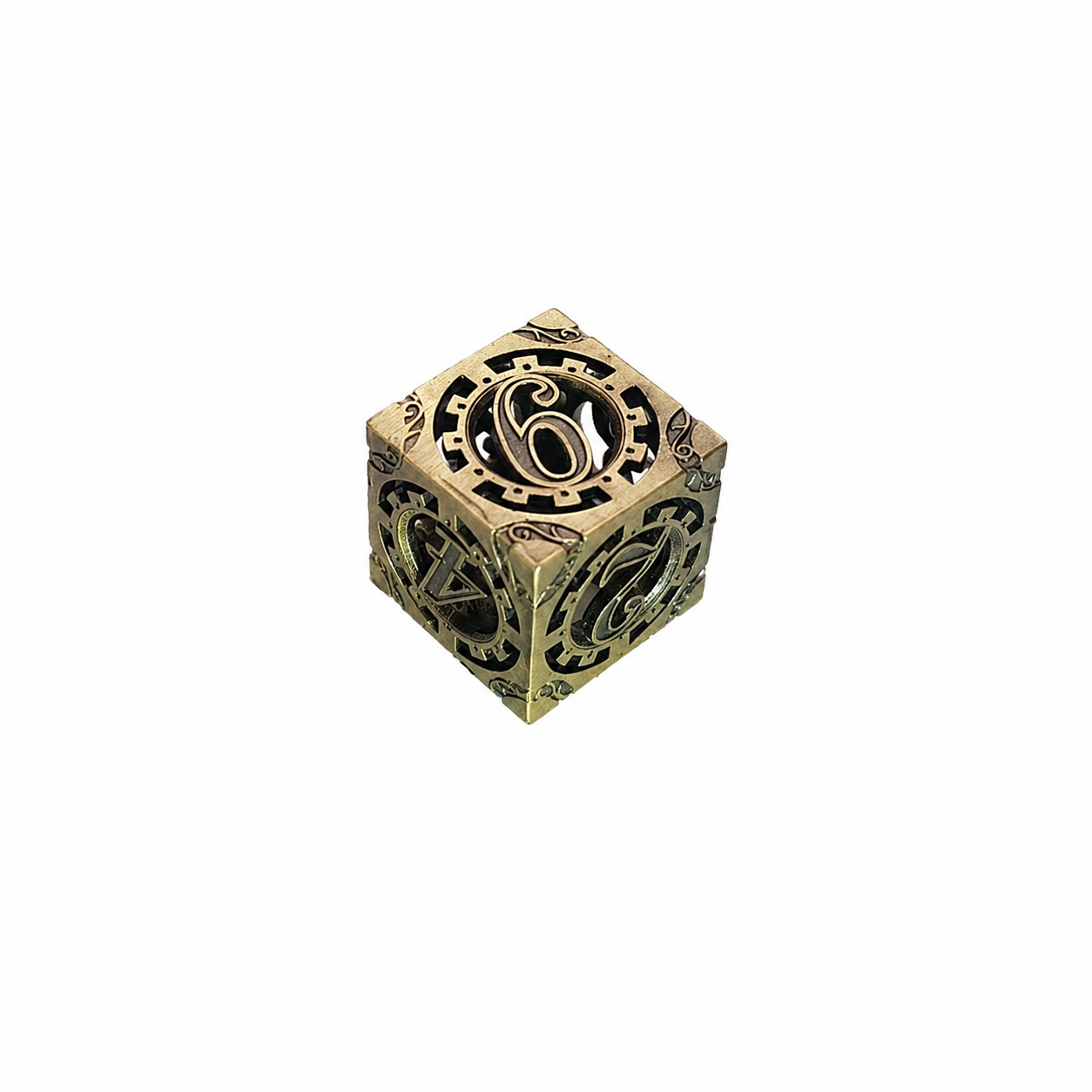 Brass Cogworks – Hollow Metal Dice Set 3 Brass Cogworks – Hollow Metal Dice Set - Image 3
