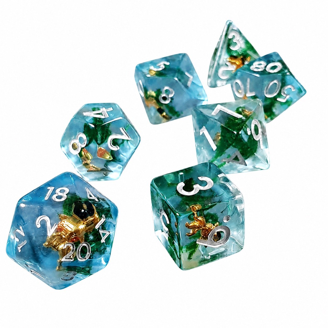 Bubbles, Luck & Trouble – Miniatures Resin Dice Set 2 Bubbles, Luck & Trouble – Miniatures Resin Dice Set - Image 2