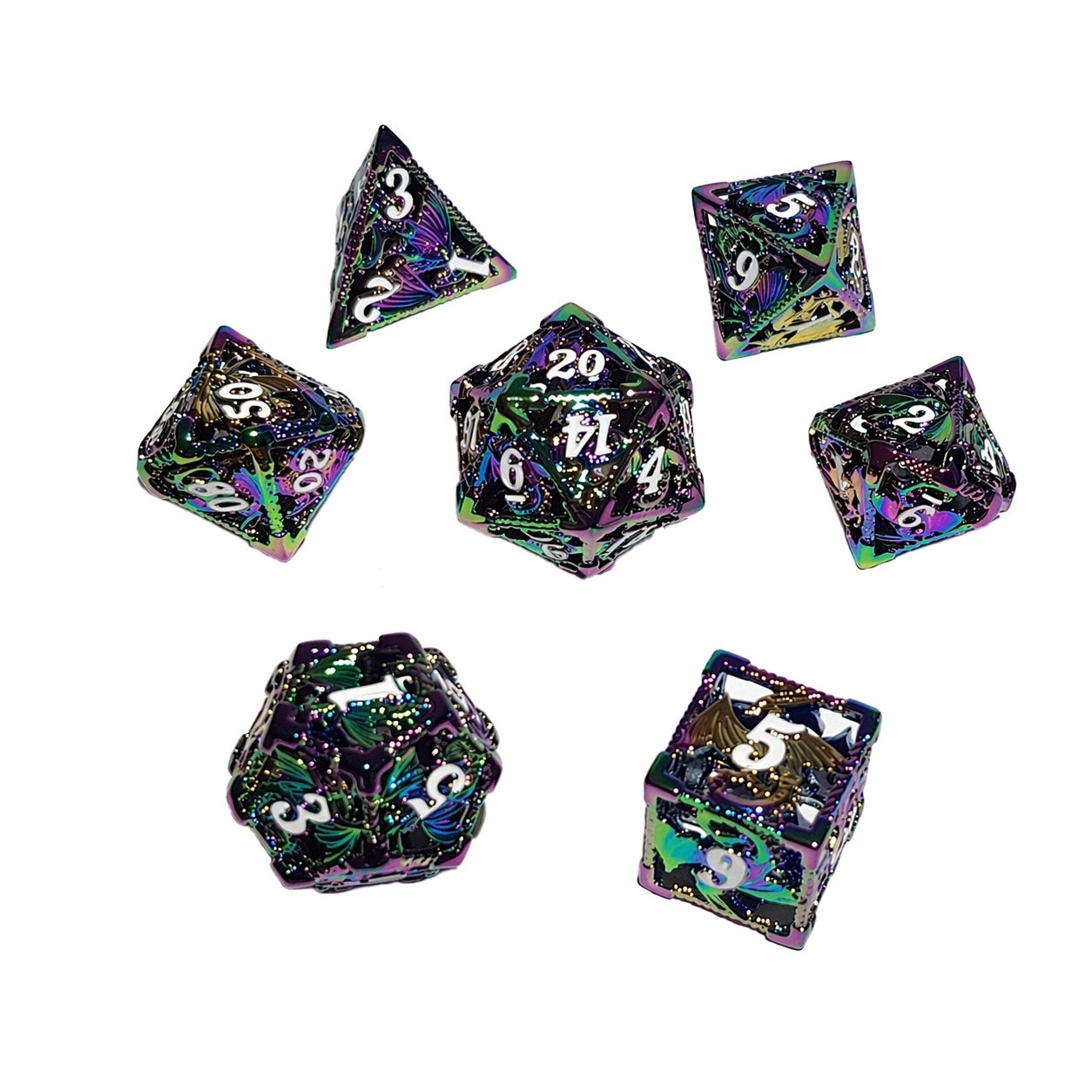 Chromatic Wyrm – Hollow Metal Dice Set 2 Chromatic Wyrm – Hollow Metal Dice Set - Image 2