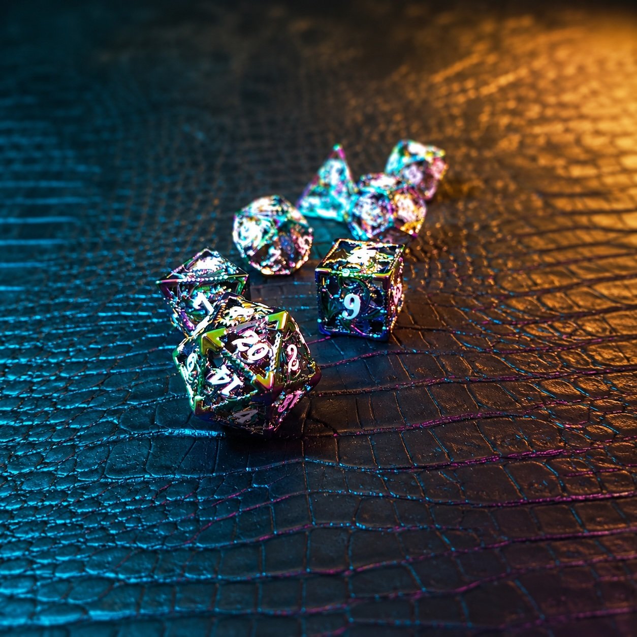 Chromatic Wyrm – Hollow Metal Dice Set 1 Chromatic Wyrm – Hollow Metal Dice Set