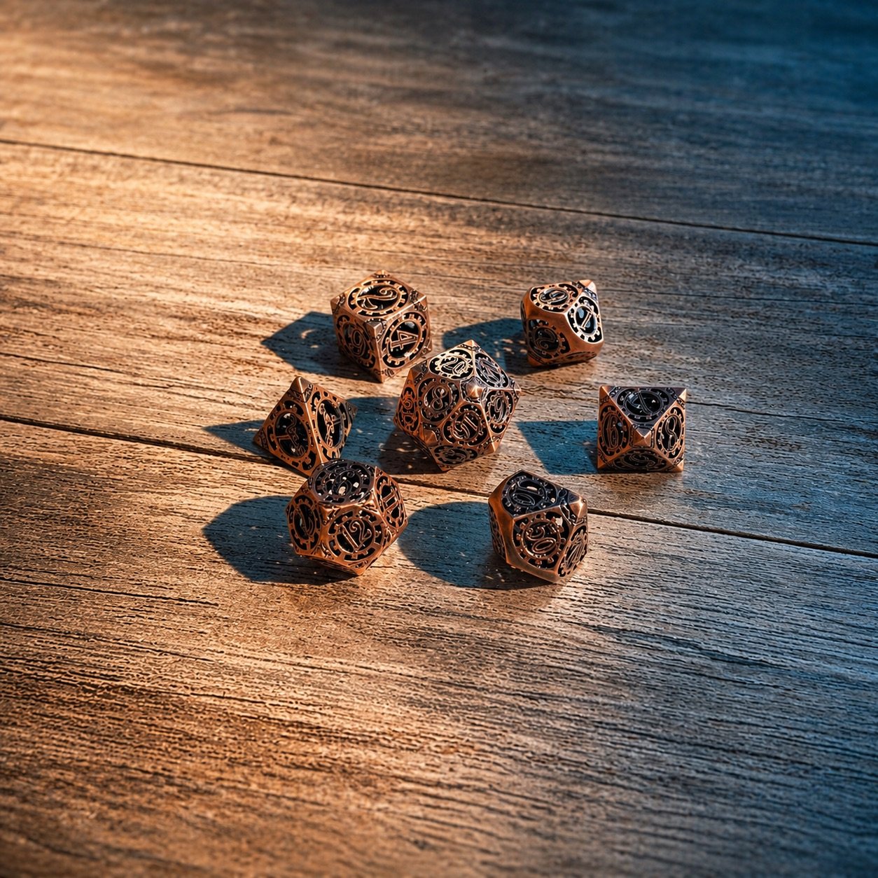 Copper Cogworks – Hollow Metal Dice Set 1 Copper Cogworks – Hollow Metal Dice Set