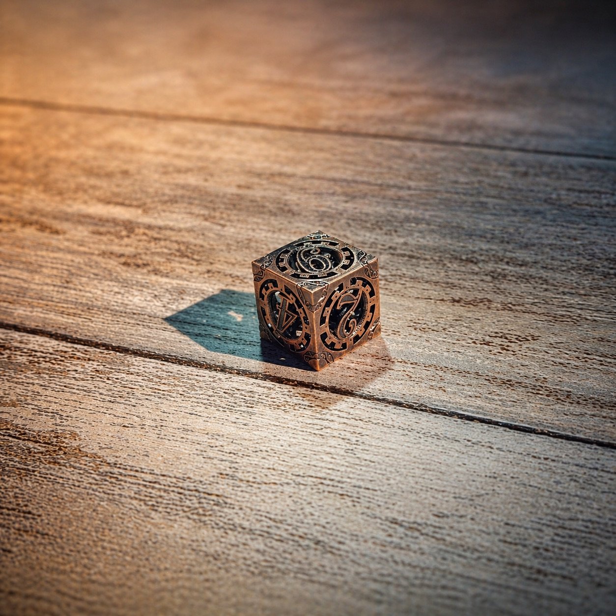 Copper Cogworks – Hollow Metal Dice Set 3 Copper Cogworks – Hollow Metal Dice Set - Image 3