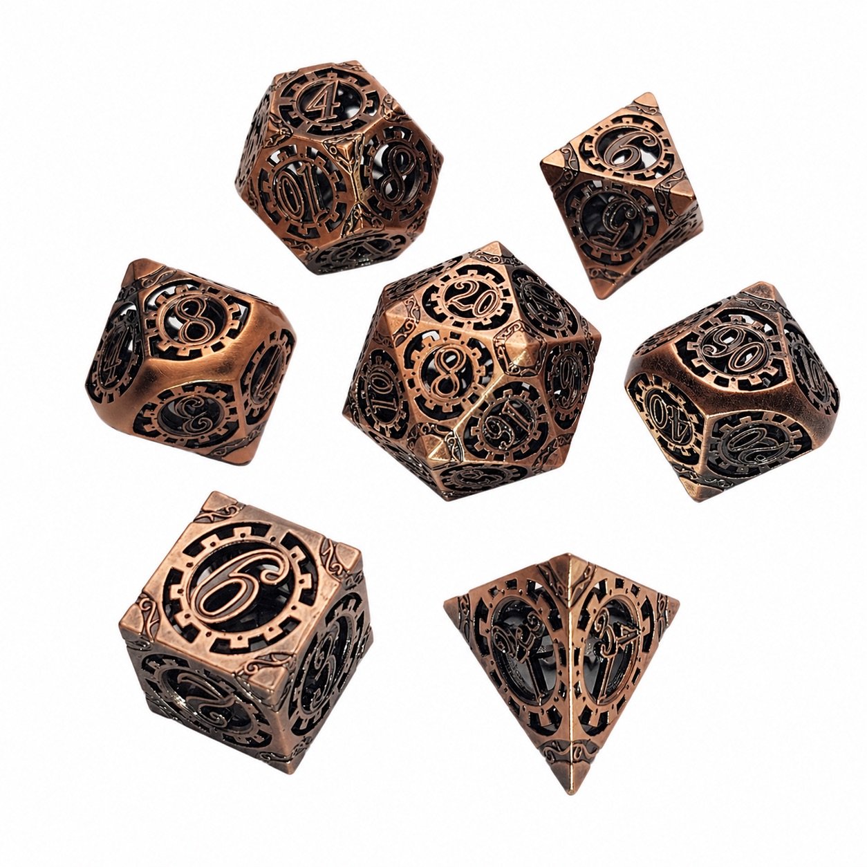 Copper Cogworks – Hollow Metal Dice Set 4 Copper Cogworks – Hollow Metal Dice Set - Image 4