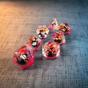 Crimson Ghost Core – Miniatures Resin Dice Set