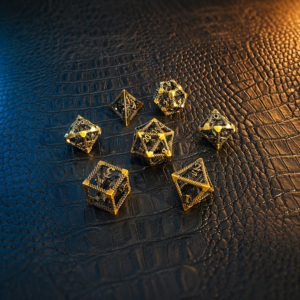 Golden Drake – Hollow Metal Dice Set