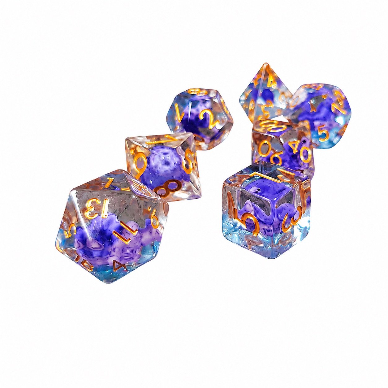 Lilac Shellback – Miniatures Resin Dice Set 2 Lilac Shellback – Miniatures Resin Dice Set - Image 2