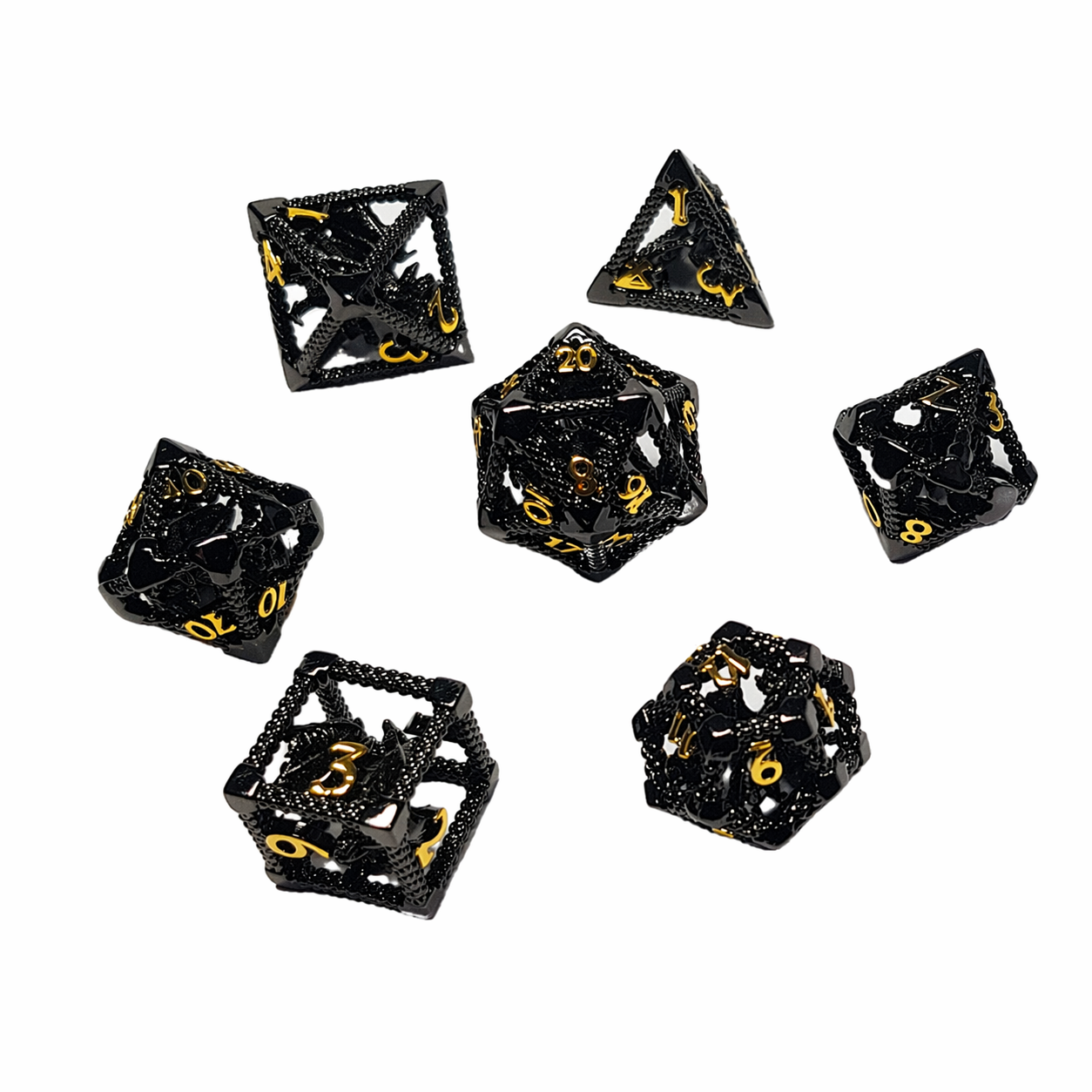 Midnight Drake – Hollow Metal Dice Set 2 Midnight Drake – Hollow Metal Dice Set - Image 2