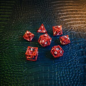 Ruby Drake – Hollow Metal Dice Set
