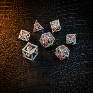 Silver Drake – Hollow Metal Dice Set