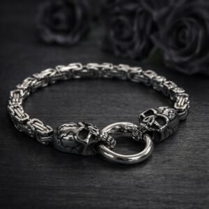 Legend-Lore. com - Shop 8 The Twin Skulls’ Oath – Metal Bracelet