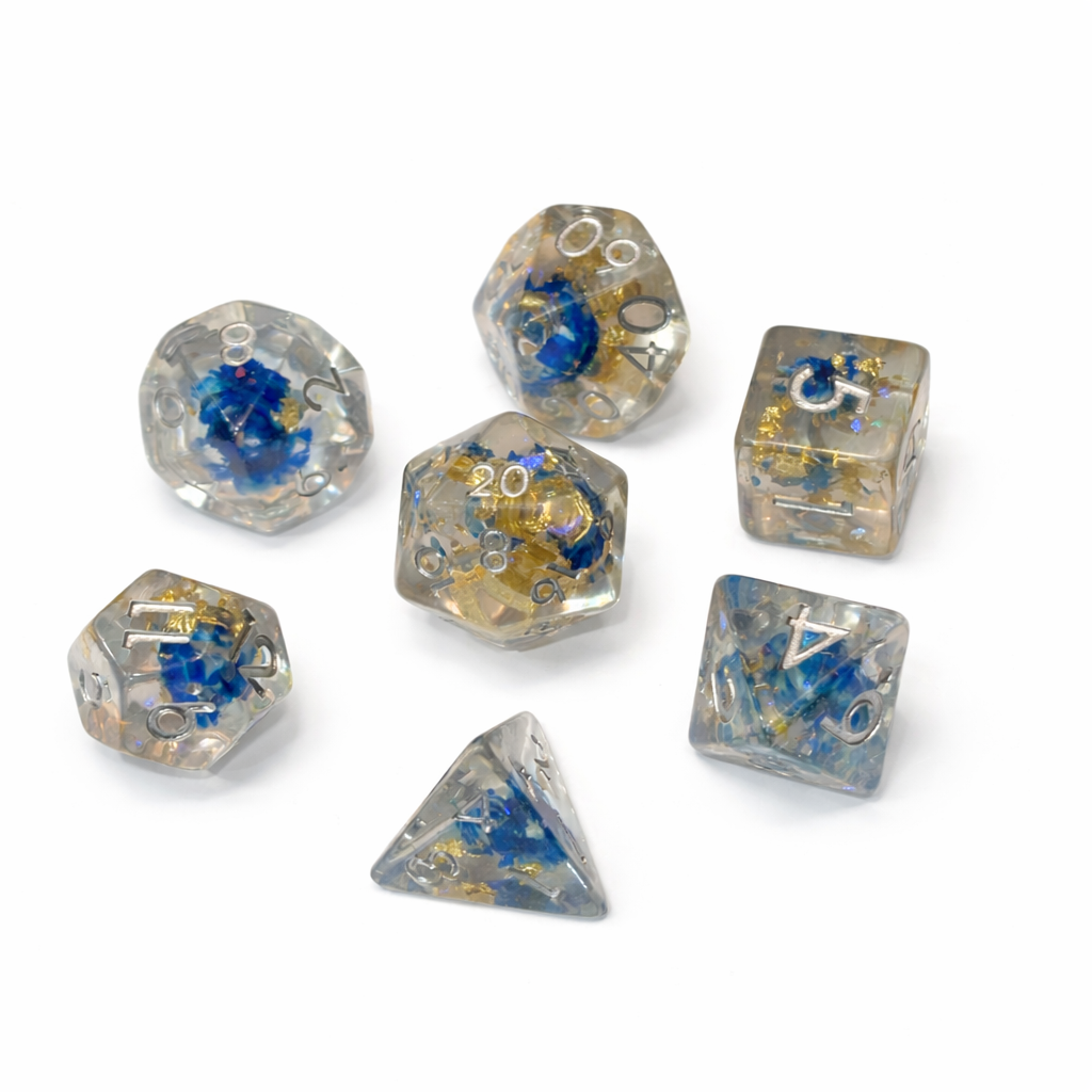 Frostbloom Petals – Miniatures Resin Dice Set 4 Frostbloom Petals – Miniatures Resin Dice Set - Image 4