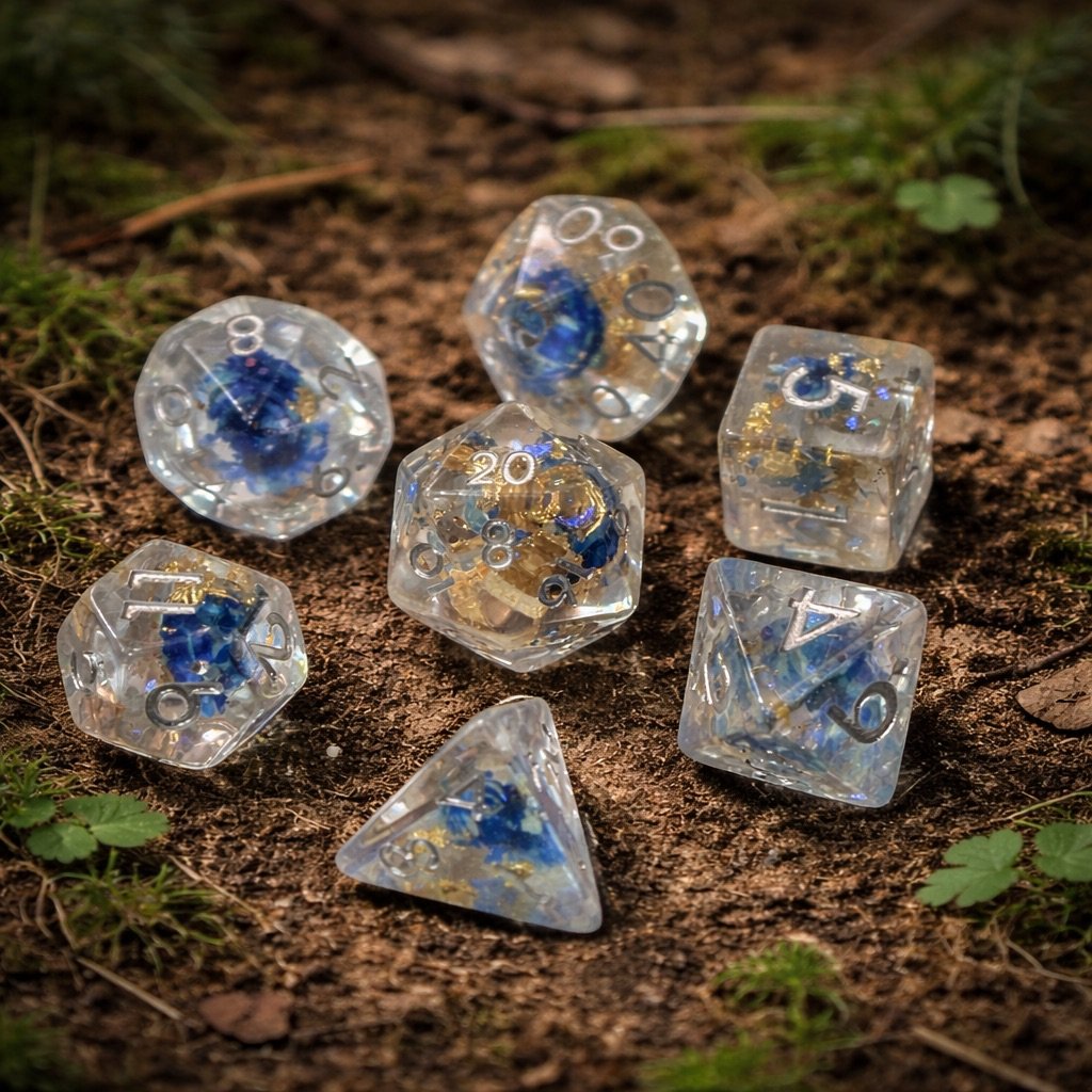 Frostbloom Petals – Miniatures Resin Dice Set 1 Frostbloom Petals – Miniatures Resin Dice Set