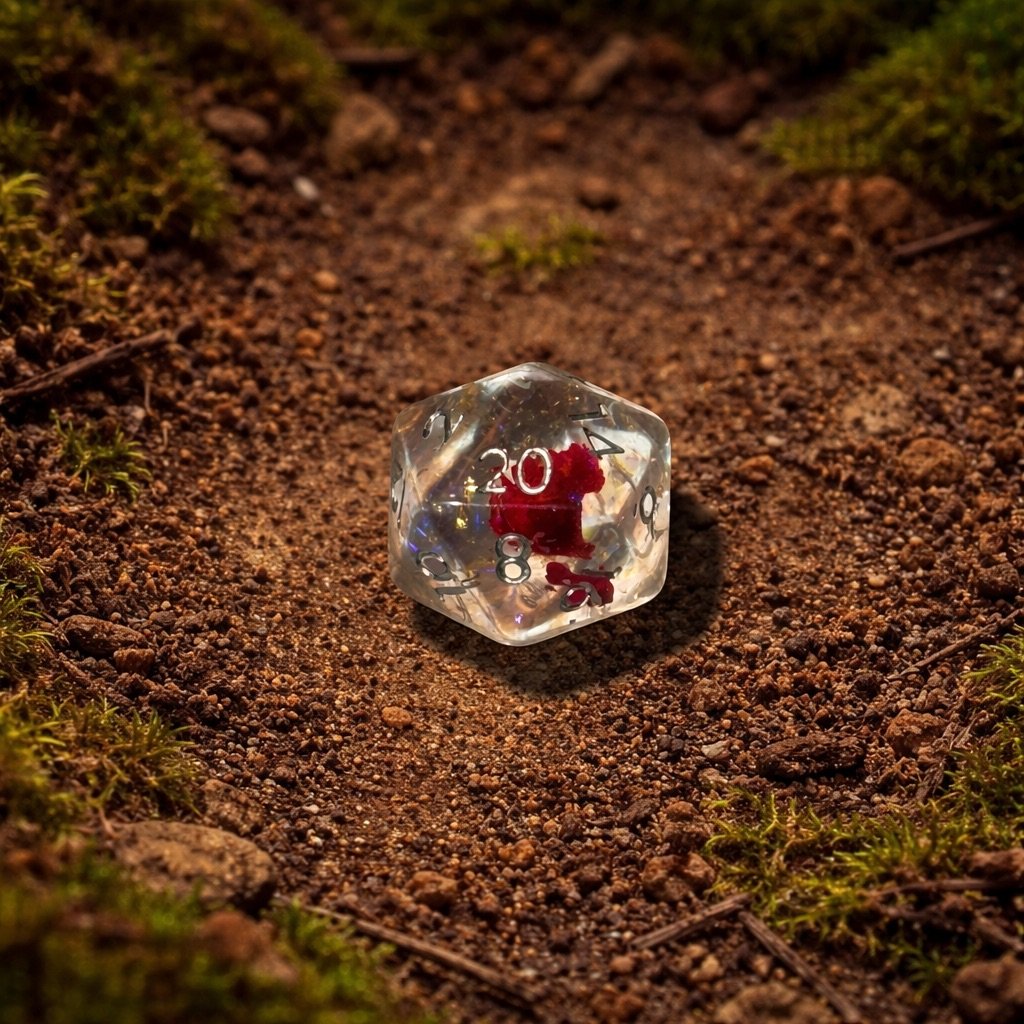 Roseheart Petals – Miniatures Resin Dice Set 3 Roseheart Petals – Miniatures Resin Dice Set - Image 3
