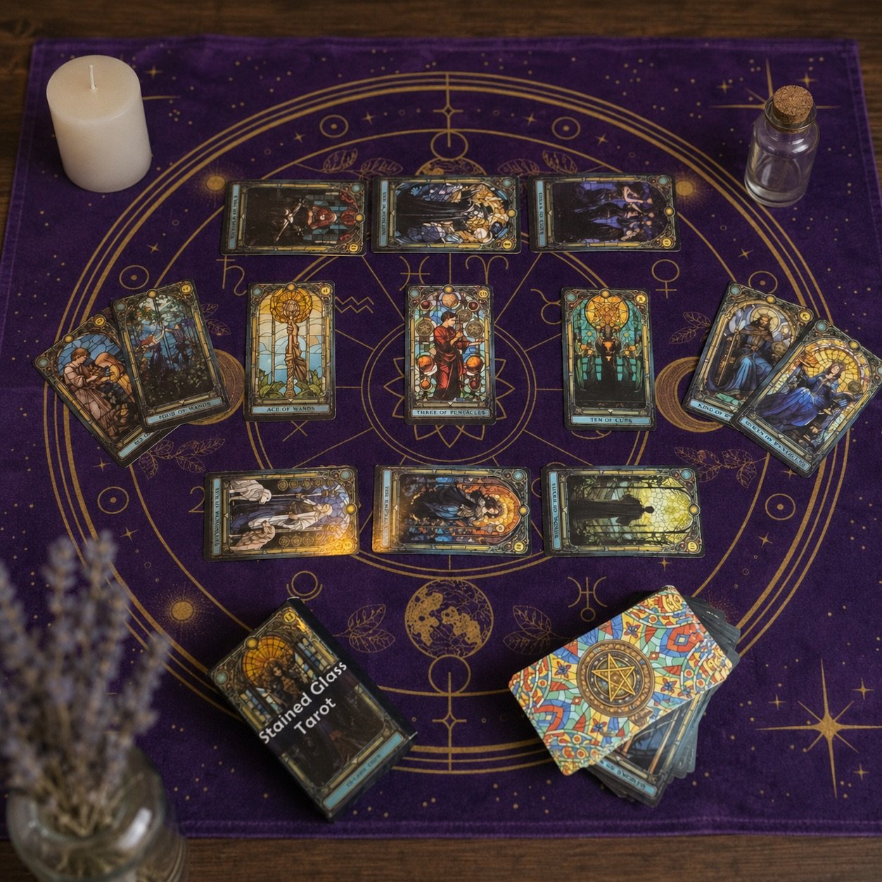 Stained Glass Tarot – 78-card Tarot Deck 1 Stained Glass Tarot – 78-card Tarot Deck